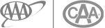 The image features the logos of AAA (American Automobile Association) on the left and CAA (Canadian Automobile Association) on the right.